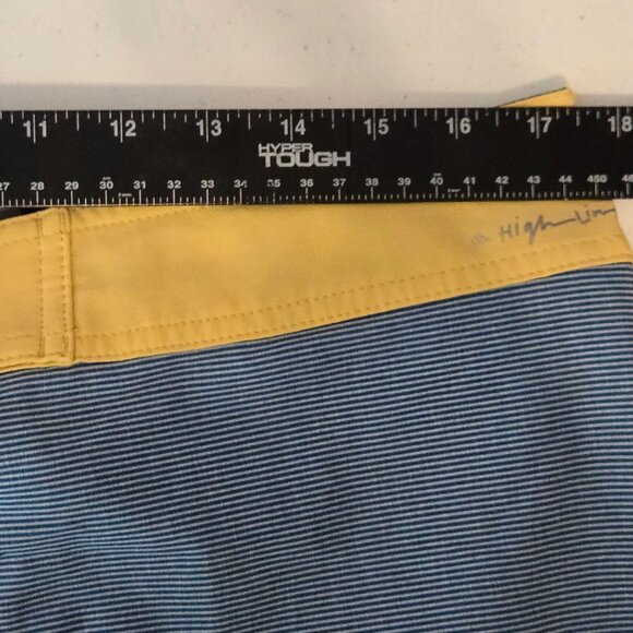 Quiksilver high Line Board Shorts Mens 34 Dryflight Blue Yellow stretch Beach - Picture 7 of 14
